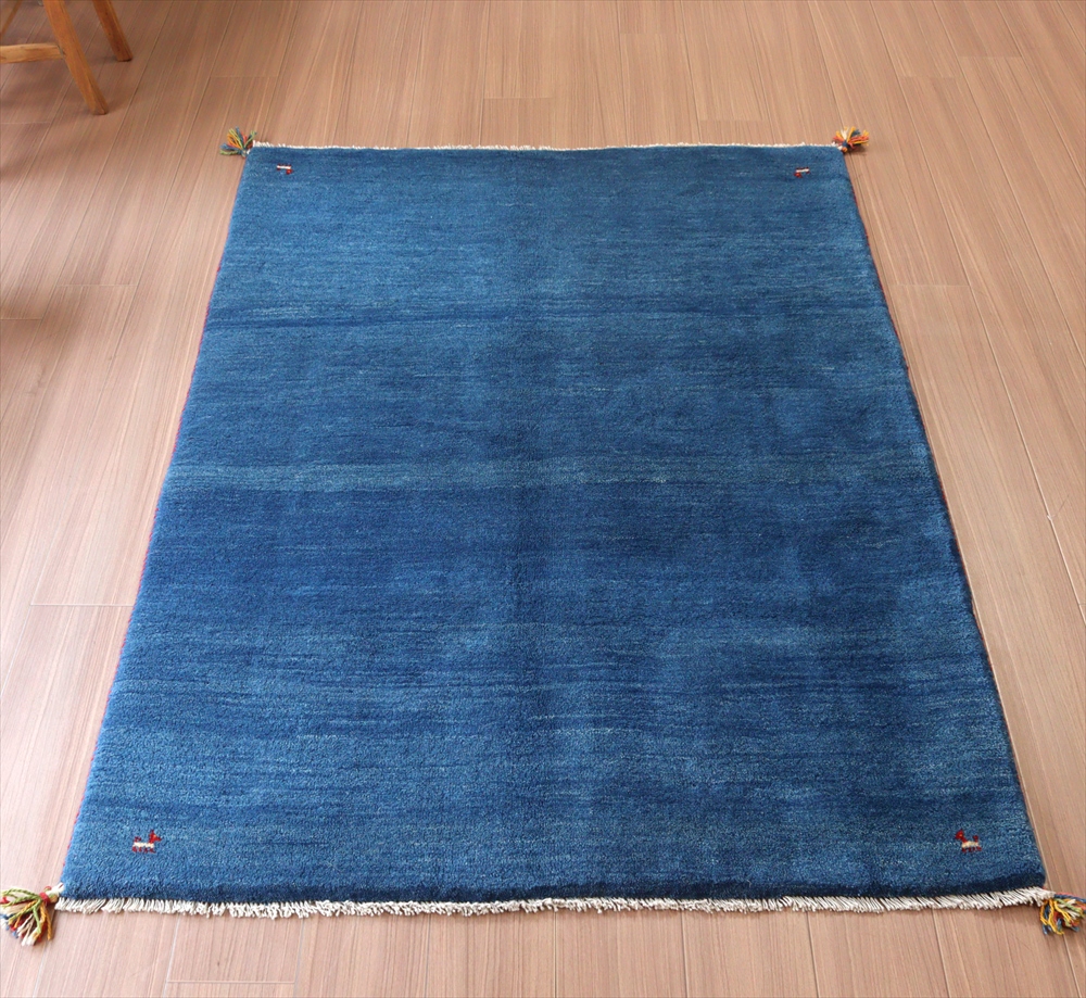 【15%OFF】ギャッベ イラン産 手織り 178x123cm ブルーグラデーション