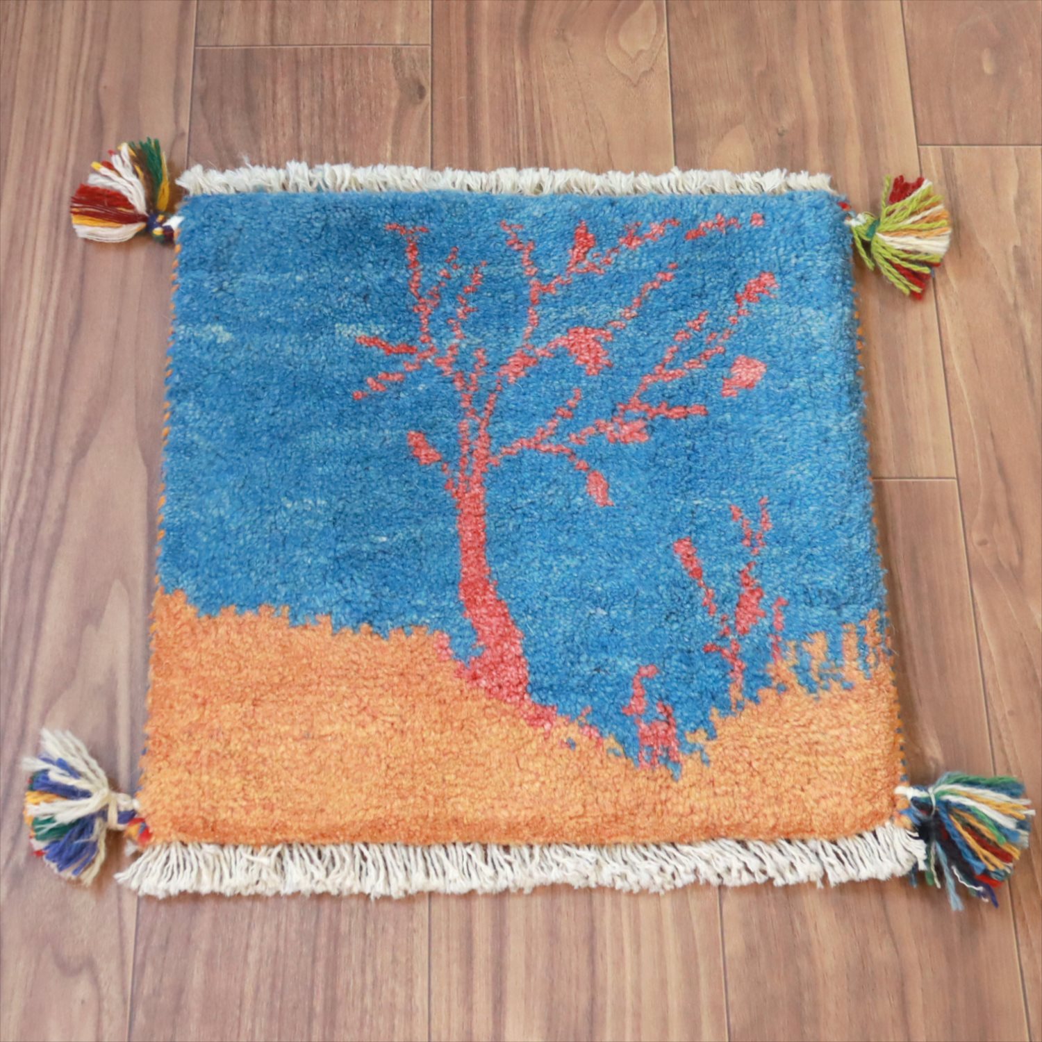 ギャッベ イラン産手織り 座布団サイズ 40x40cm