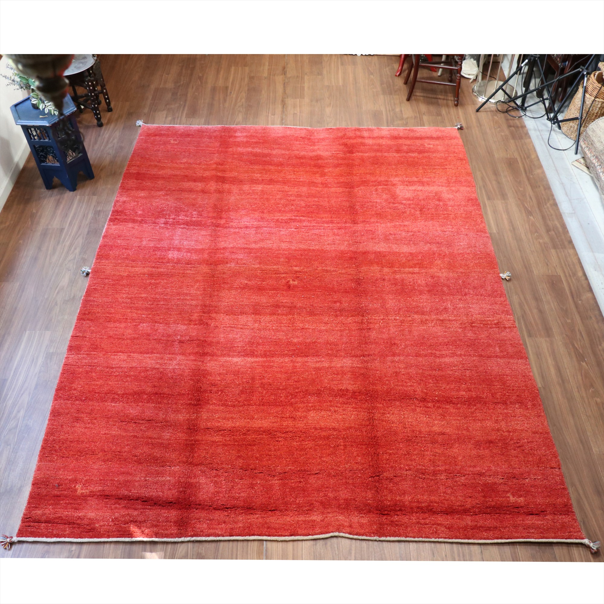 ギャッベ　シンプル赤 グラデーション 331x244cm 90年代の素朴な織り　特大8m2