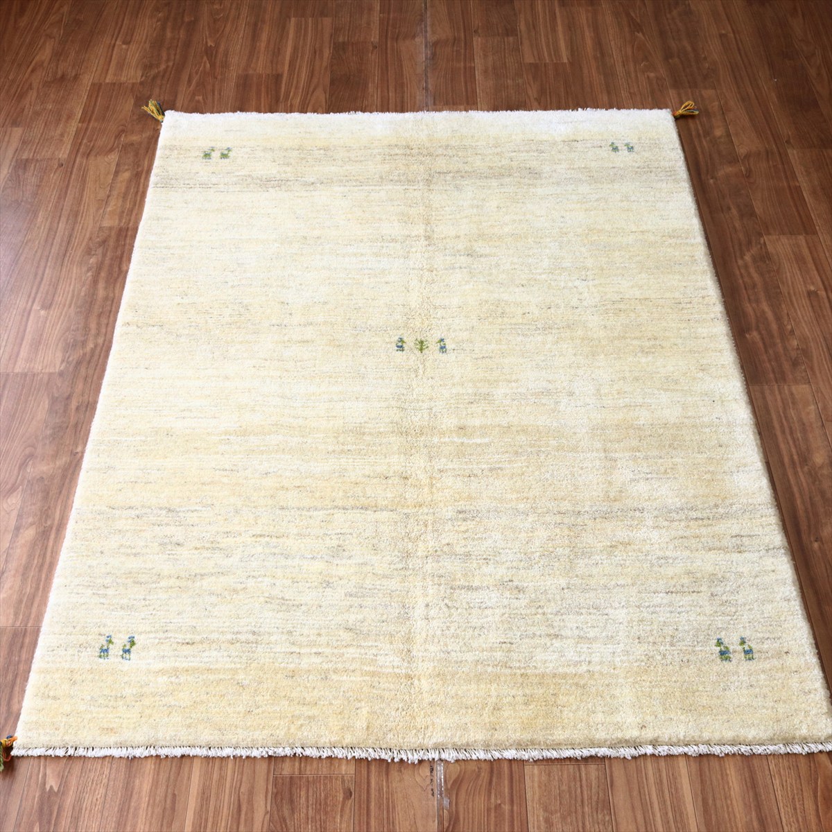 ギャッベ Gabbeh ナチュラルアイボリー 203×158cm イラン産 動物と生命の樹