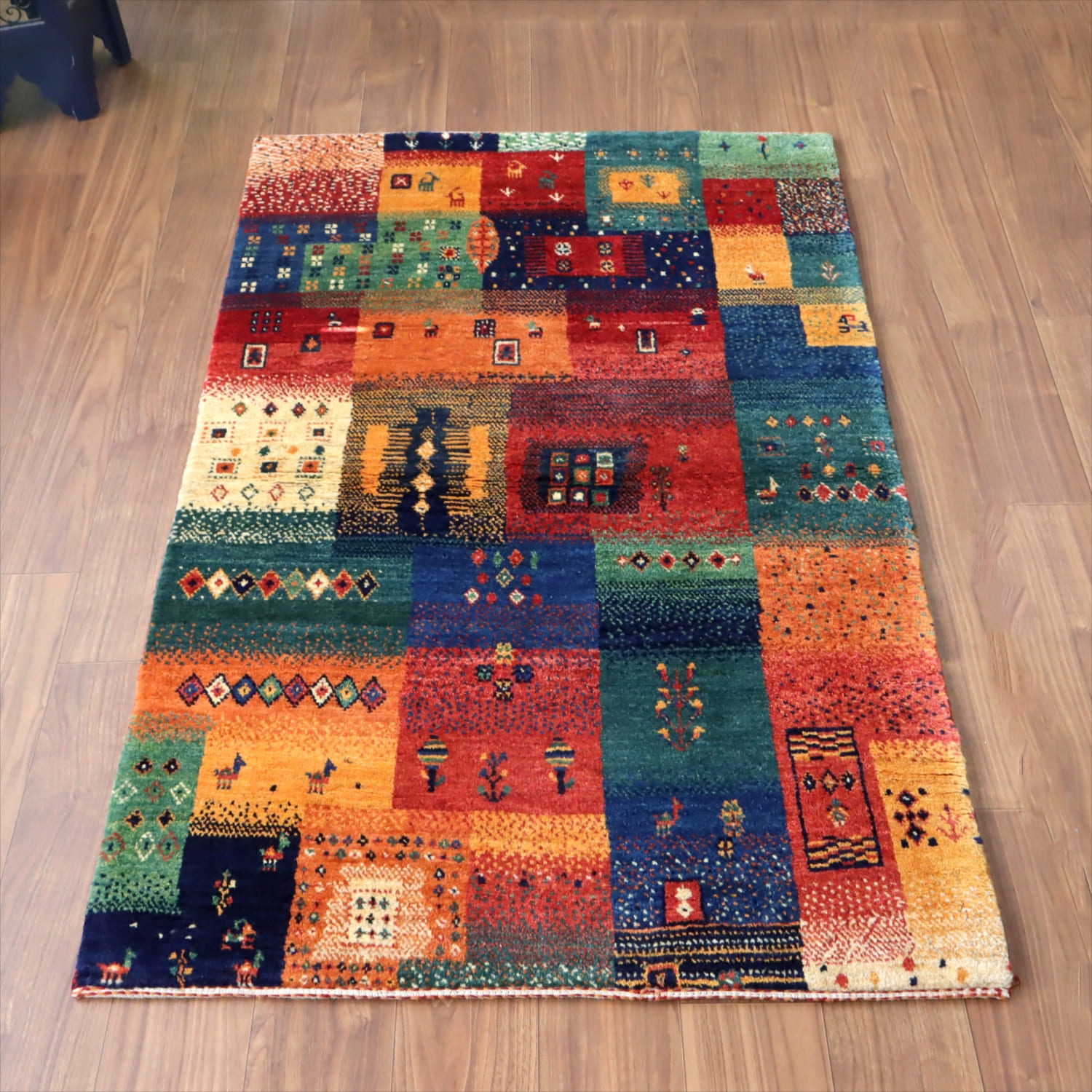 ギャッベ ノマド　 161x102cm モザイクグラデーション　イラン産手織り　Gabbeh Nomad