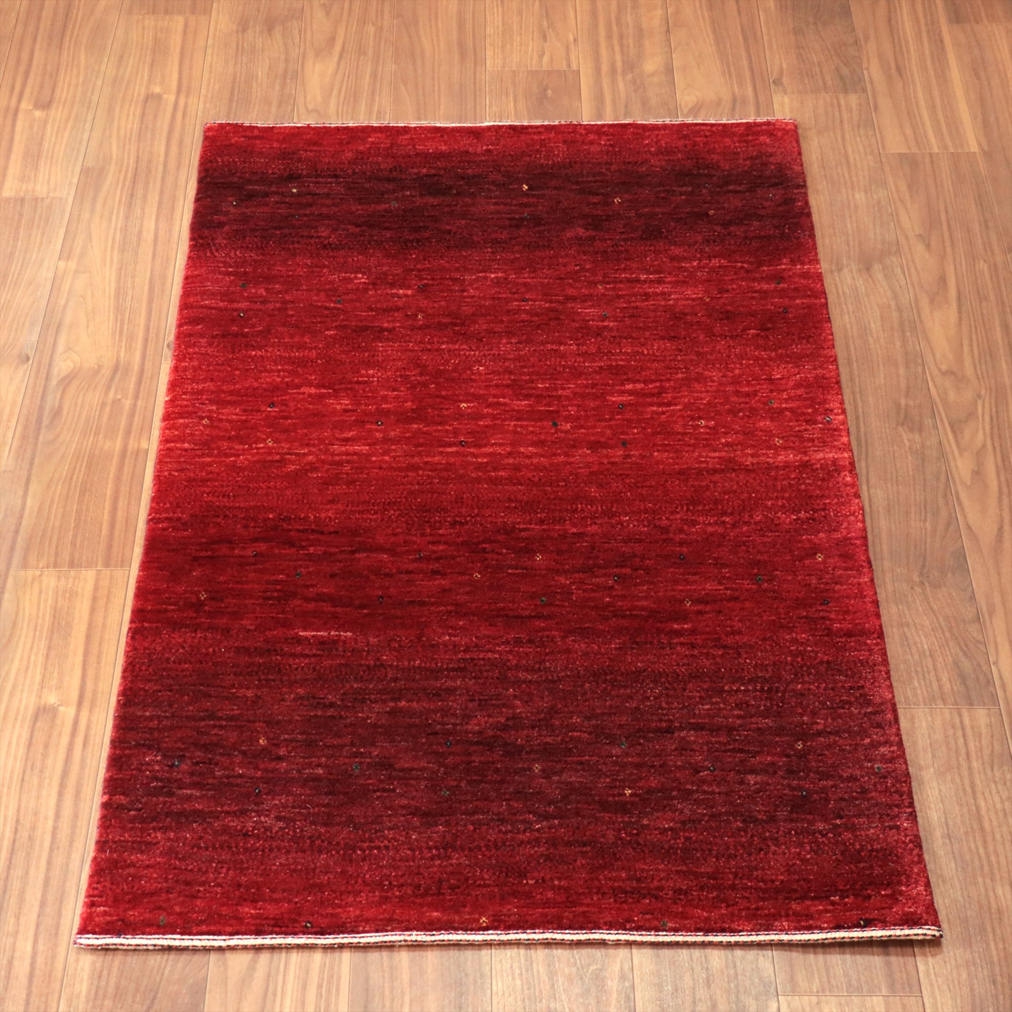 ギャベ　Gabbeh Lori Atash ロリアタシュ 150x93cm レッドグラデーション　無地 シンプル 最上級の細かな織り