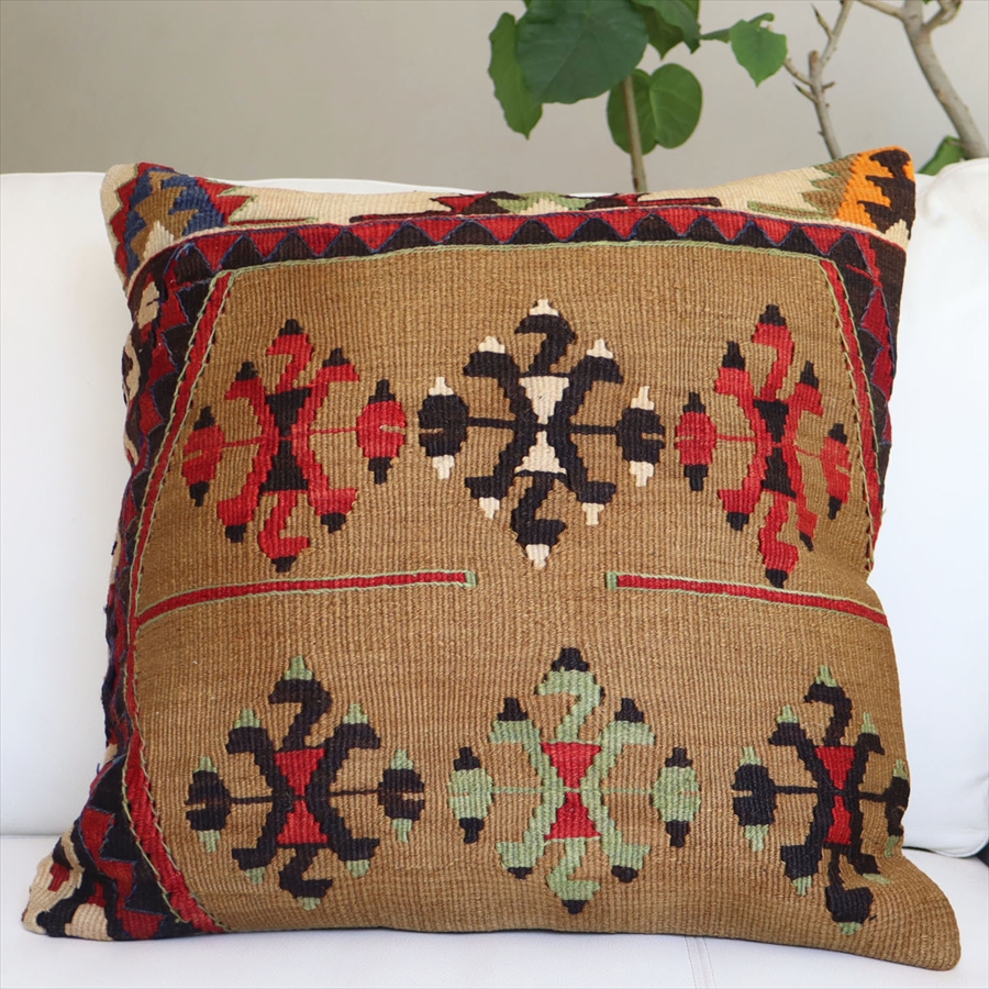 オールドキリムクッションカバー50cm角サイズ/Turkish Kilim Cushion