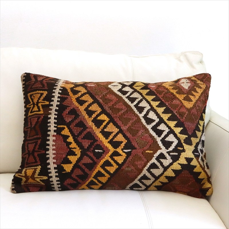 オールドキリムクッション 長方形ビッグピロー61×40cm カルス Turkish Kilim Cushion
