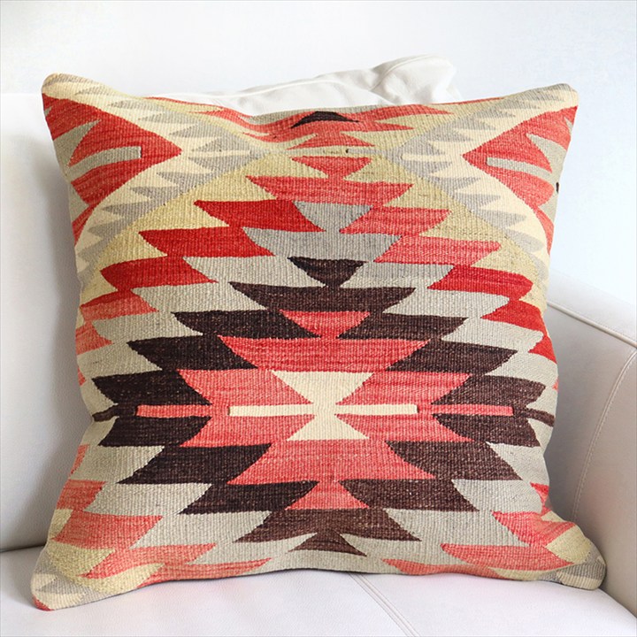 オールドキリム クッションカバー 50cmサイズ Old Kilim Cushion 49×49cm イーブルアイ