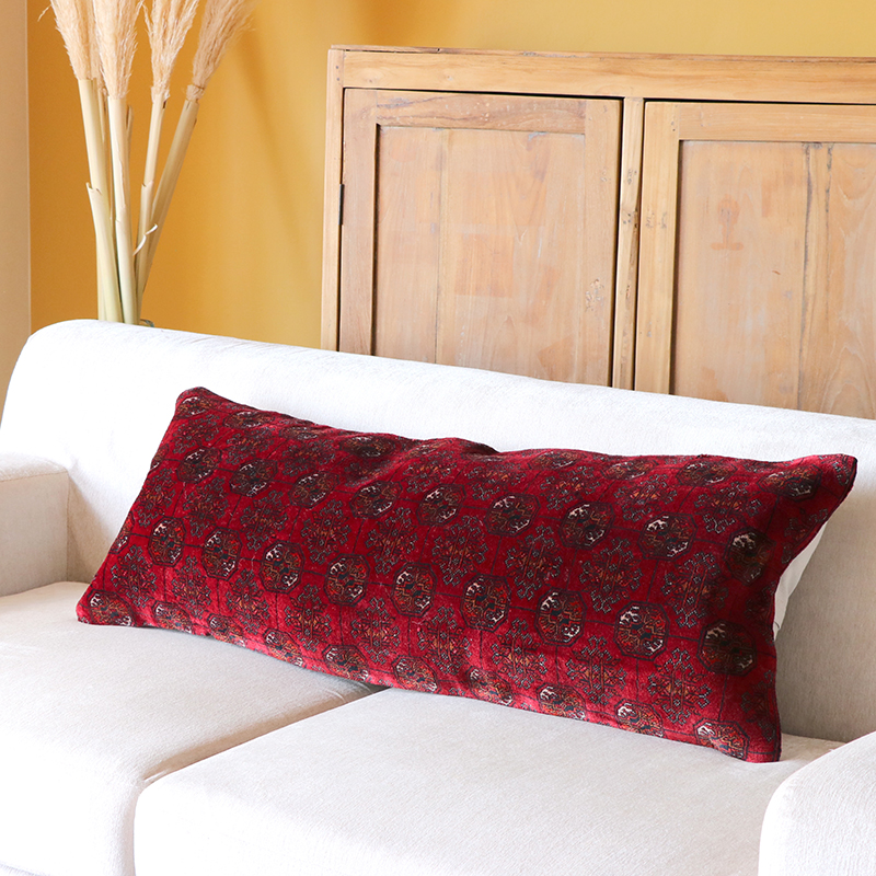 【15%OFF】ヴィンテージ・パイル織りラグ クッションカバー 113×41cm ロングピロー Lumbar Pillow ビリジック
