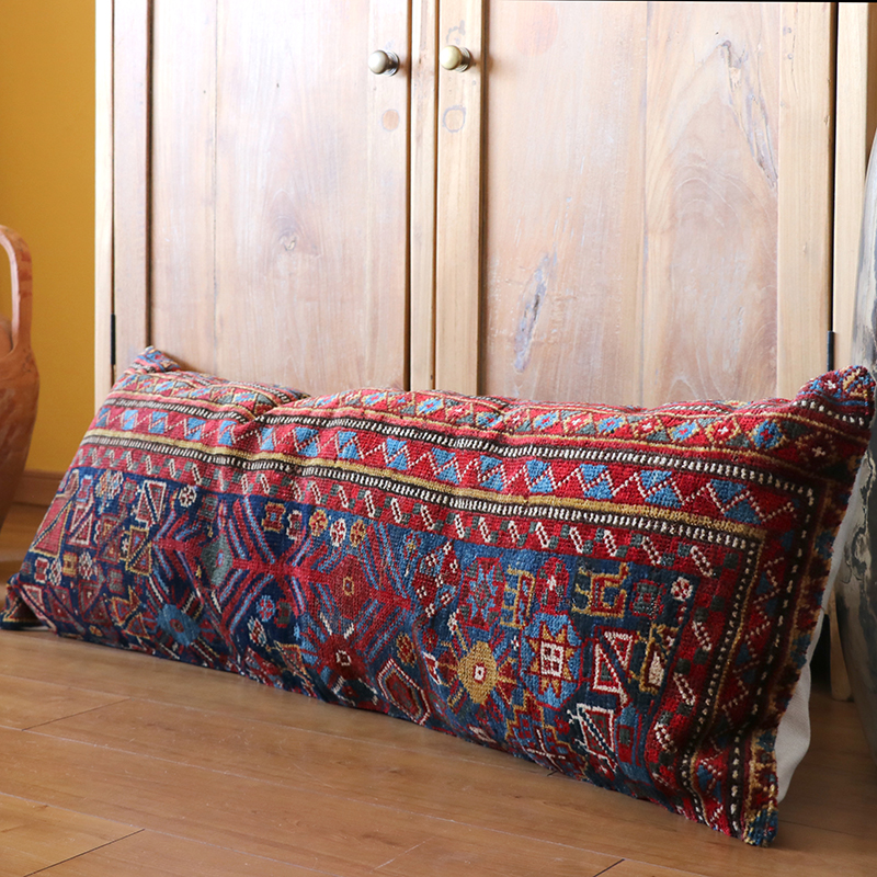 【15%OFF】アンティーク ラグ クッションカバー 112×39cm ロングピロー Lumbar Pillow コーカサス