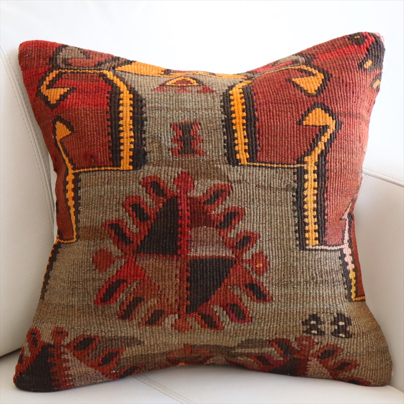 オールドキリム クッションカバー40×39cm カルス Old Kilim Cushion