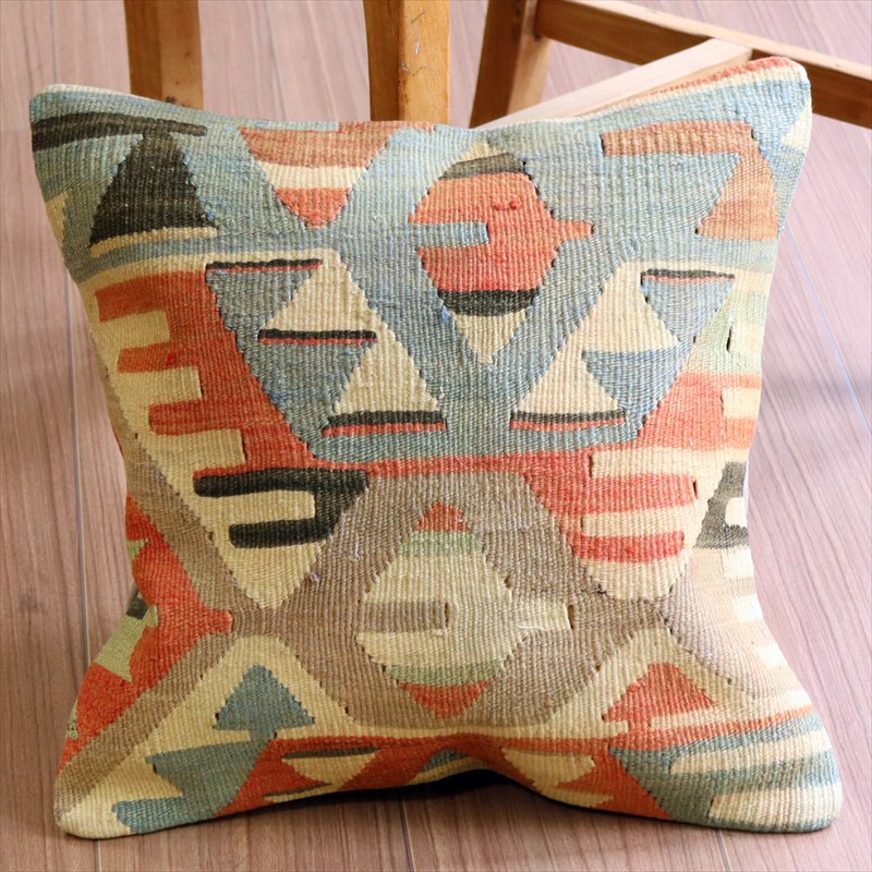 オールドキリム クッションカバー40×39cm エシュメ Old Kilim Cushion 【OUTLET・難あり品】