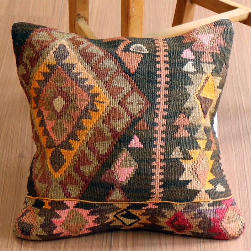 オールドキリム クッションカバー41×40cm カルス・イーブルアイ Old Kilim Cushion