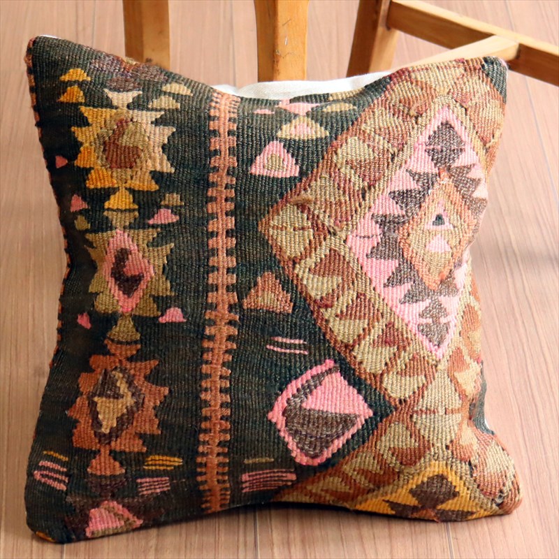 オールドキリム クッションカバー40×40cm カルス・イーブルアイ Old Kilim Cushion