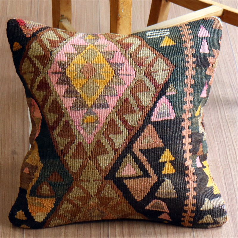 オールドキリム クッションカバー40×40cm カルス・イーブルアイ Old Kilim Cushion