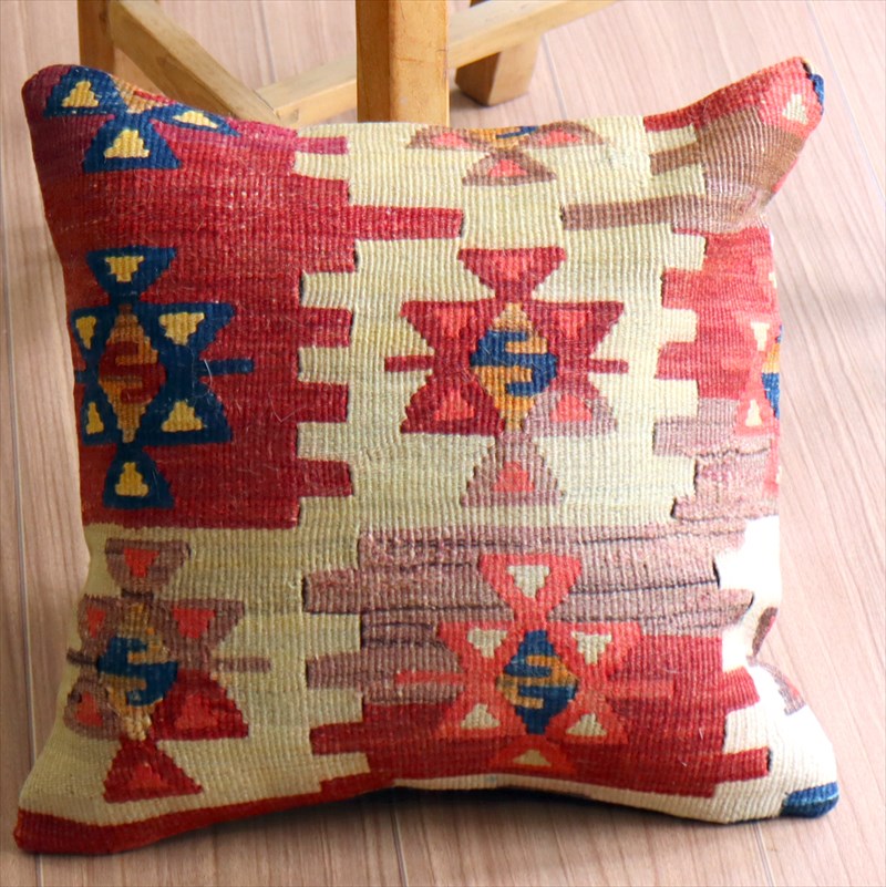 オールドキリム クッションカバー35×34cm コンヤ・星のモチーフ Old Kilim Cushion