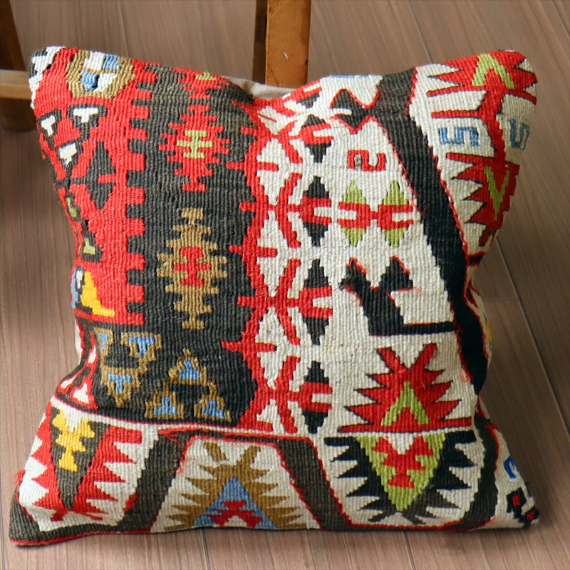 オールドキリム クッションカバー40×40cm カイセリ・チフカナットキリム Old Kilim Cushion