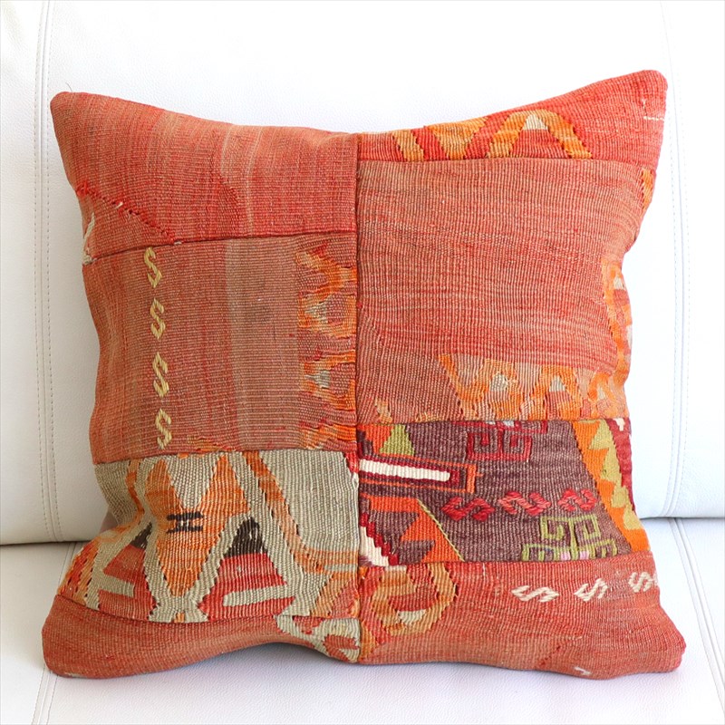 【15%OFF】クッションカバー キリムパッチワーク45×45cm Old Kilim Cushion
