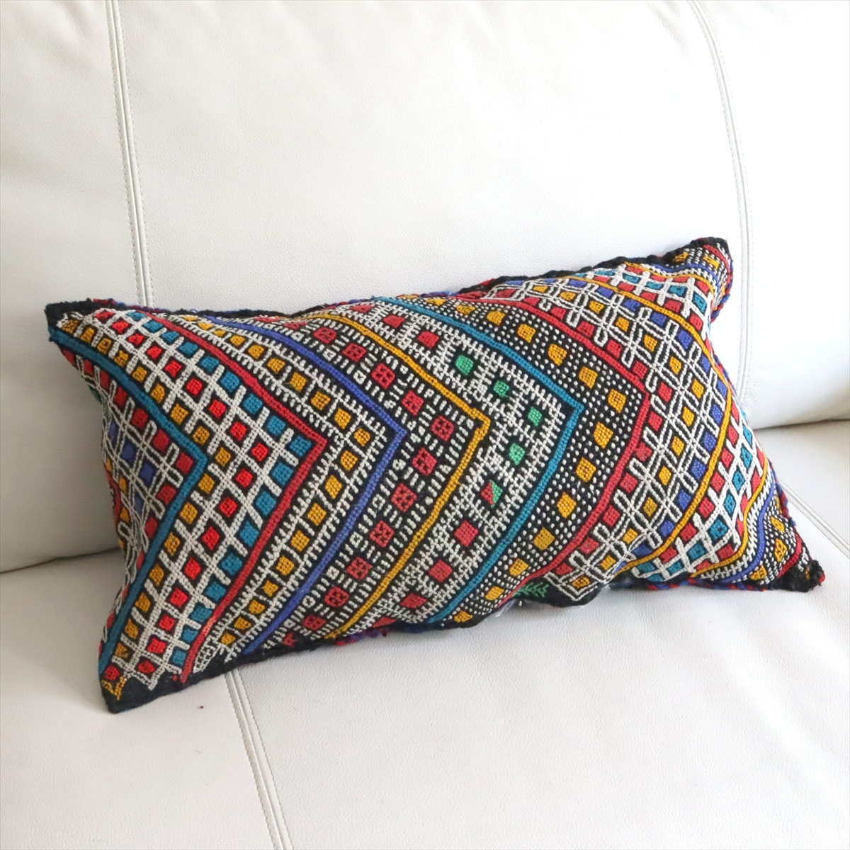 オールドキリムクッション モロッコ オリジナル42×29cm  ゼモール　カラフルなジジム