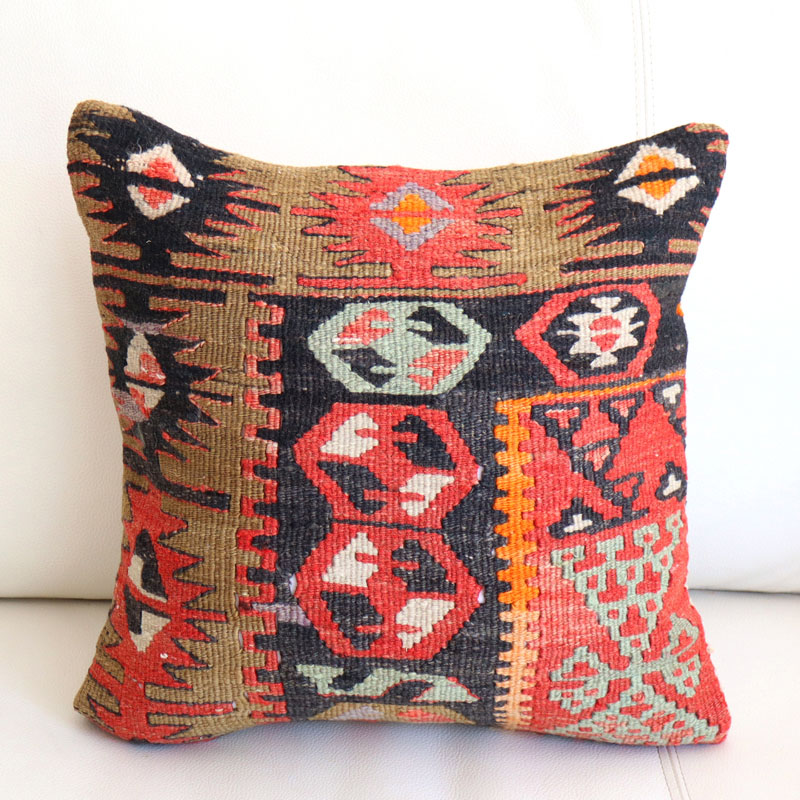 オールドキリム クッションカバー35×36cm カイセリ チフカナット Old Kiilim Cushion