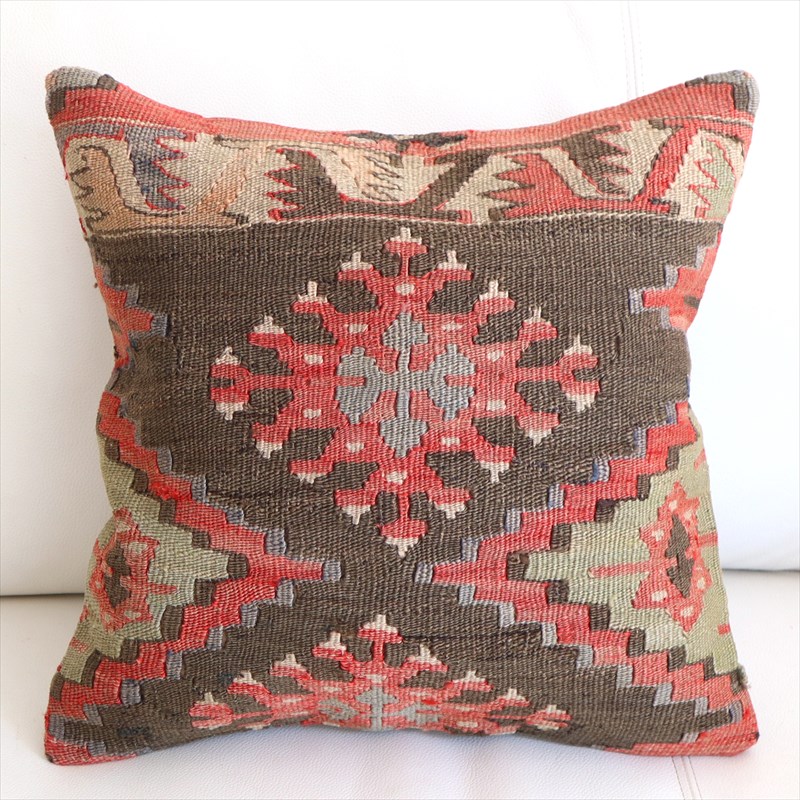 オールドキリム クッションカバー40×40cm カイセリ チフカナット Old Kiilim Cushion