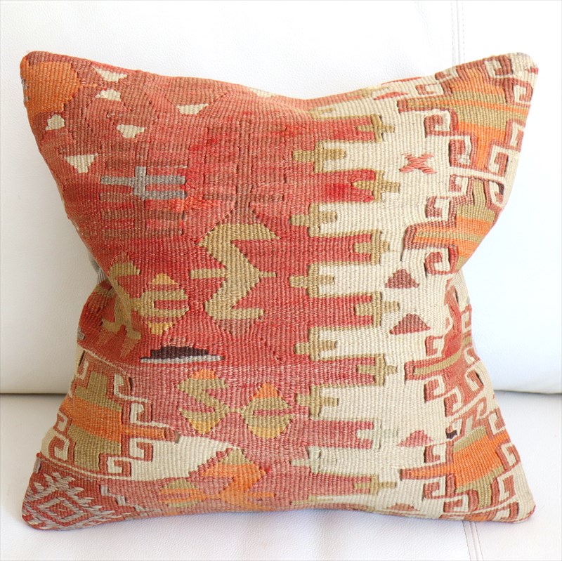 オールドキリム クッションカバー40×40cm カイセリ チフカナット Old Kiilim Cushion