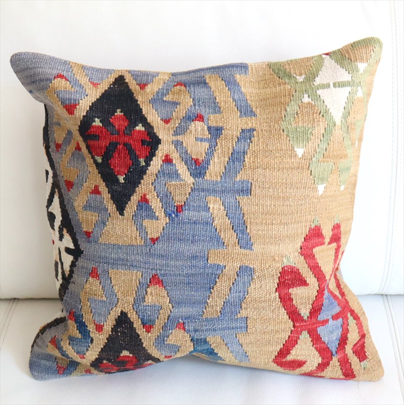オールドキリム クッションカバー40×40cm カイセリ チフカナット Old Kiilim Cushion
