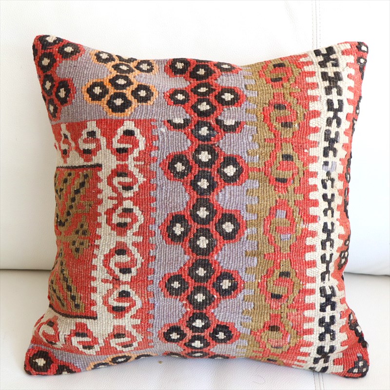 オールドキリム クッションカバー40×40cm カイセリ チフカナット Old Kiilim Cushion