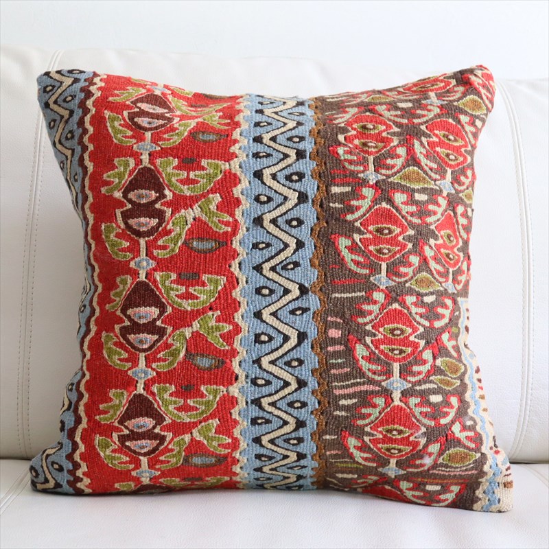 オールドキリム クッションカバー40×41cm セネ・アラベスク模様 Old Kiilim Cushion