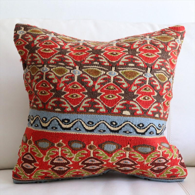 オールドキリム クッションカバー42×41cm セネ・アラベスク模様 Old Kiilim Cushion