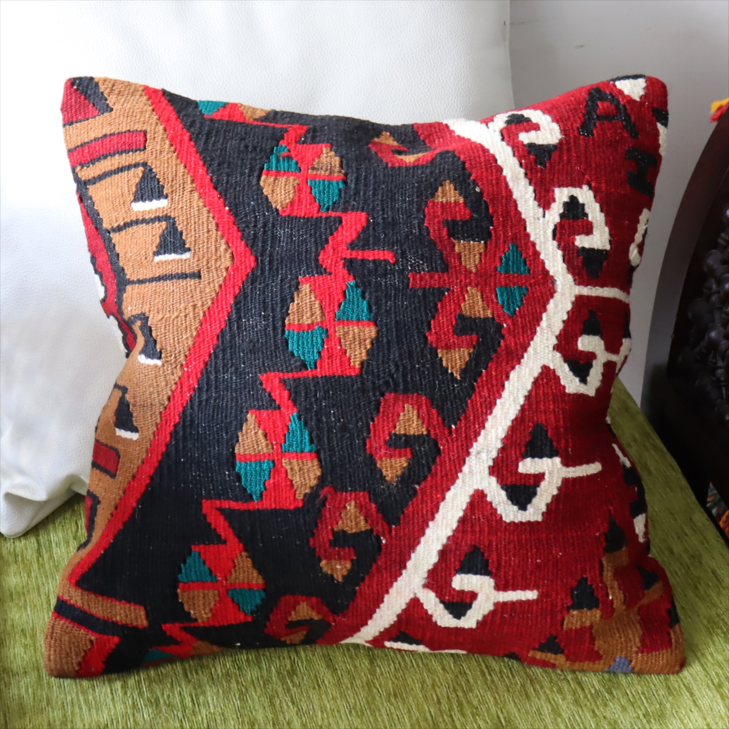オールドキリム クッションカバー39×40cm カイセリ地方 チフカナットキリム