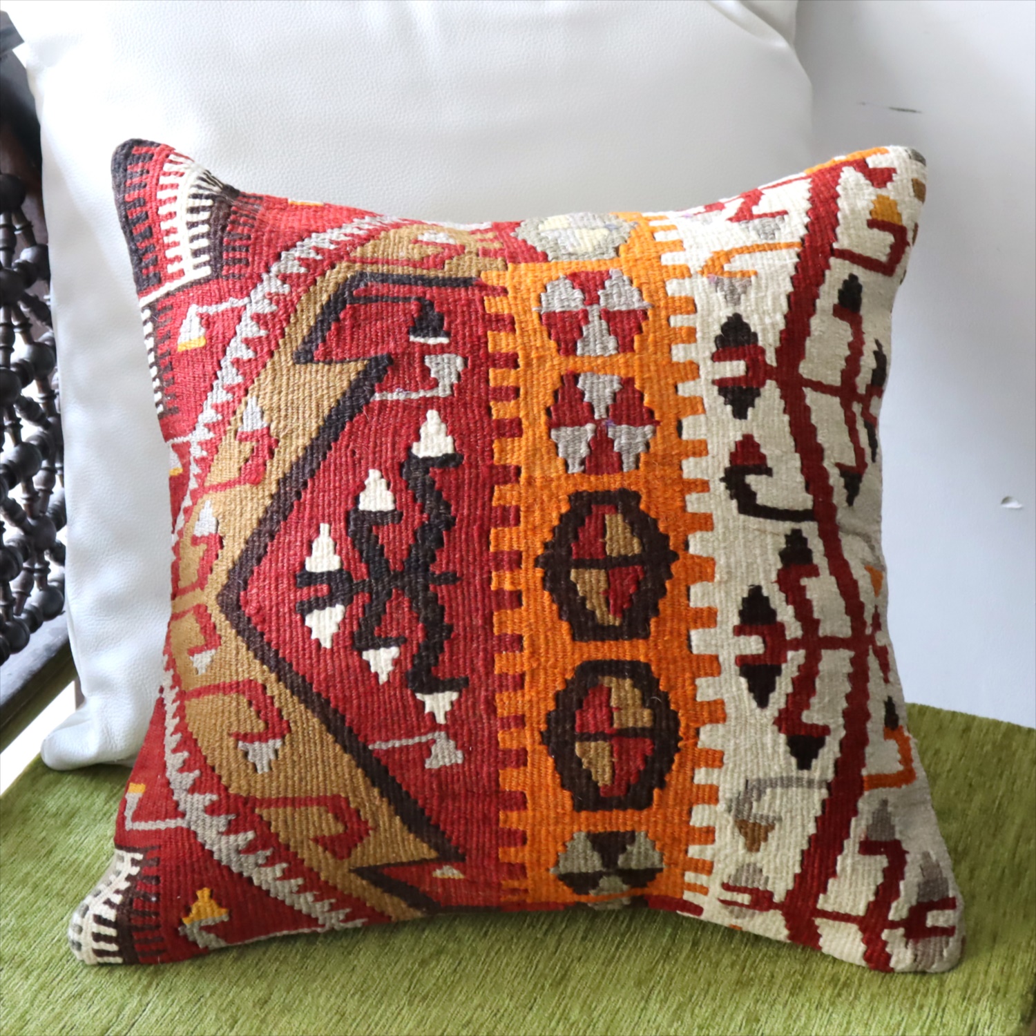 オールドキリム クッションカバー39×40cm カイセリ地方 チフカナットキリム