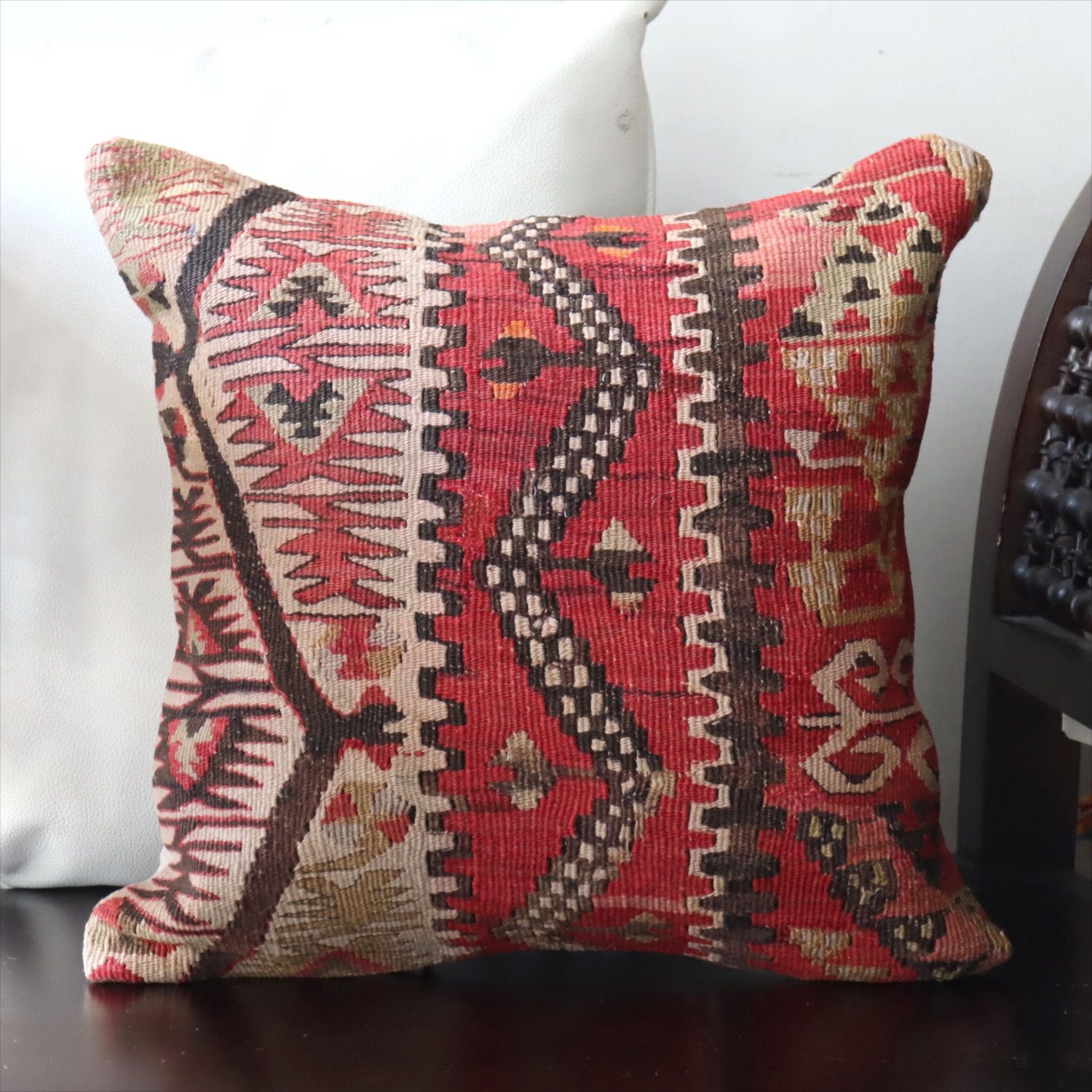 オールドキリム クッションカバー40×40cm カイセリ地方 チフカナットキリム
