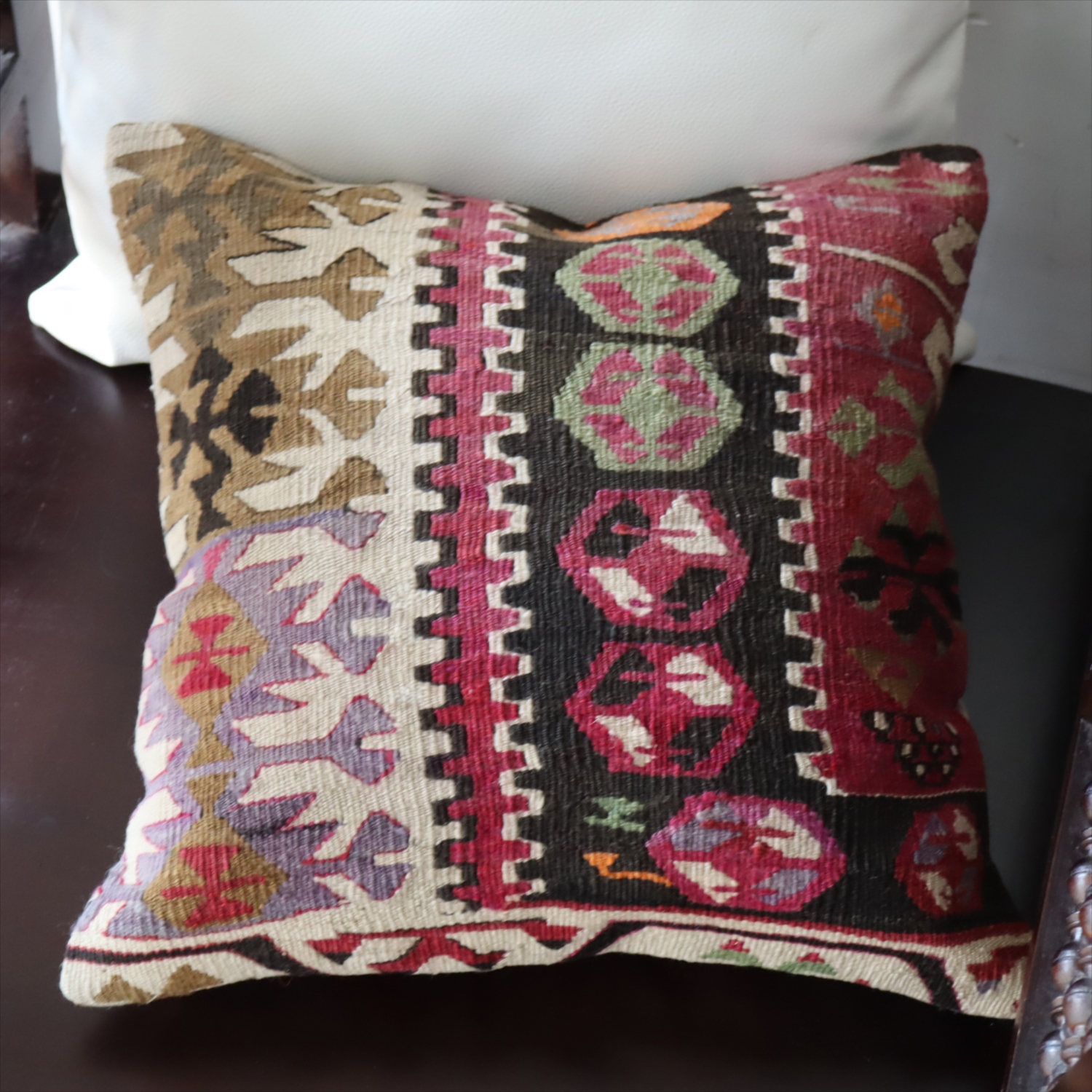 オールドキリム クッションカバー40×40cm カイセリ地方 チフカナットキリム