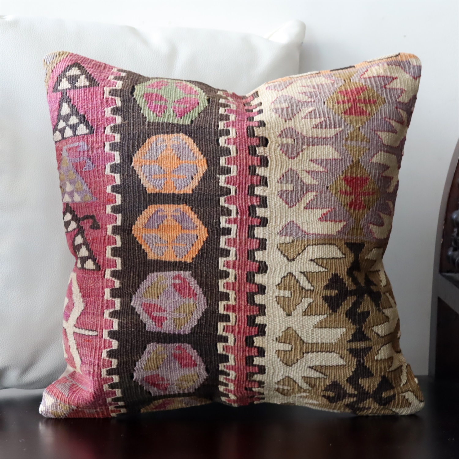 オールドキリム クッションカバー40×40cm カイセリ地方 チフカナットキリム