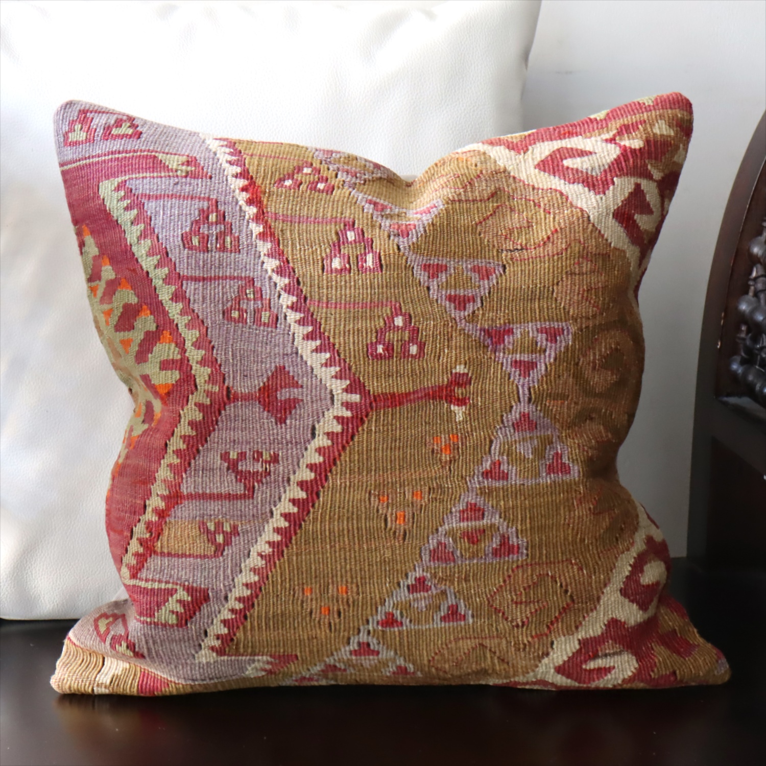 オールドキリム クッションカバー40×40cm カイセリ地方 チフカナットキリム