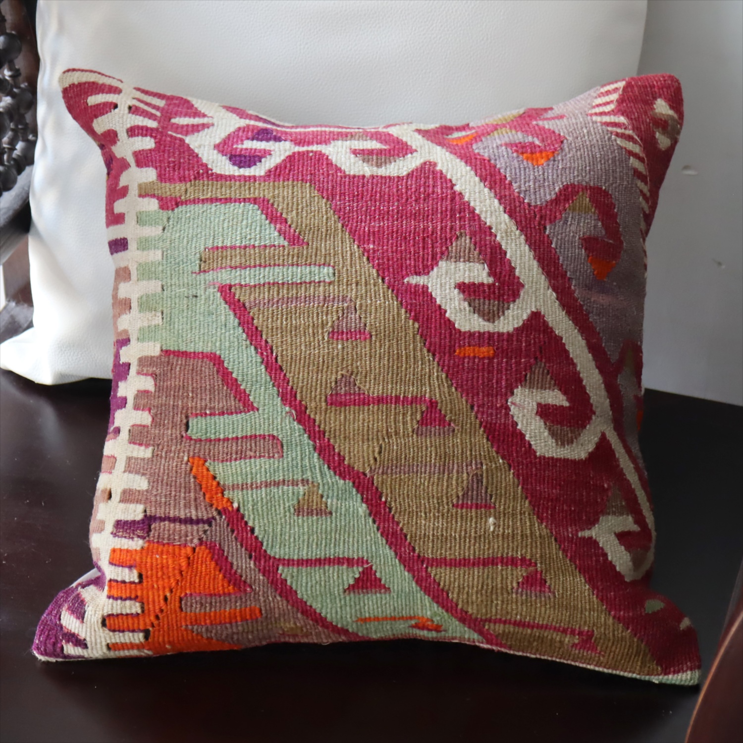 オールドキリム クッションカバー40×40cm カイセリ地方 チフカナットキリム