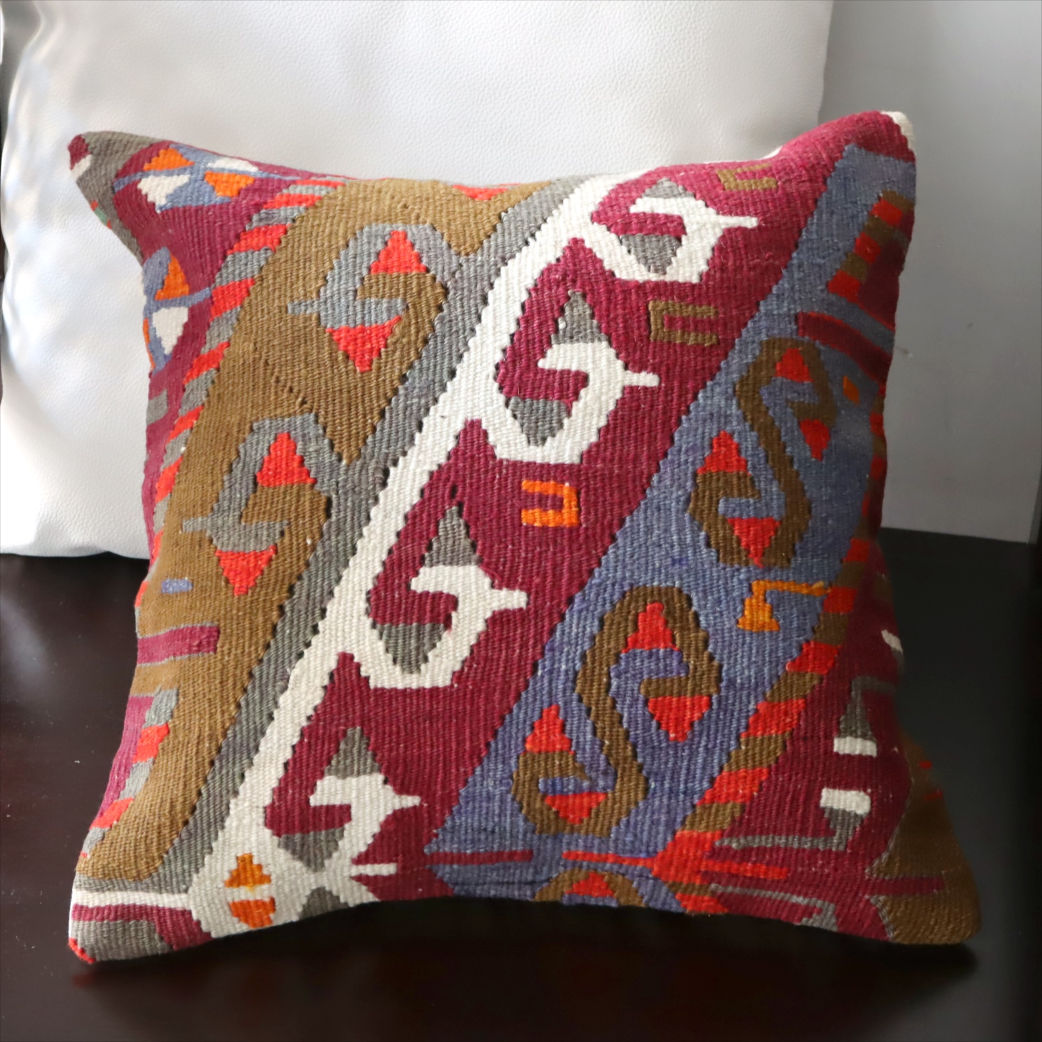 オールドキリム クッションカバー40×40cm カイセリ地方 チフカナットキリム