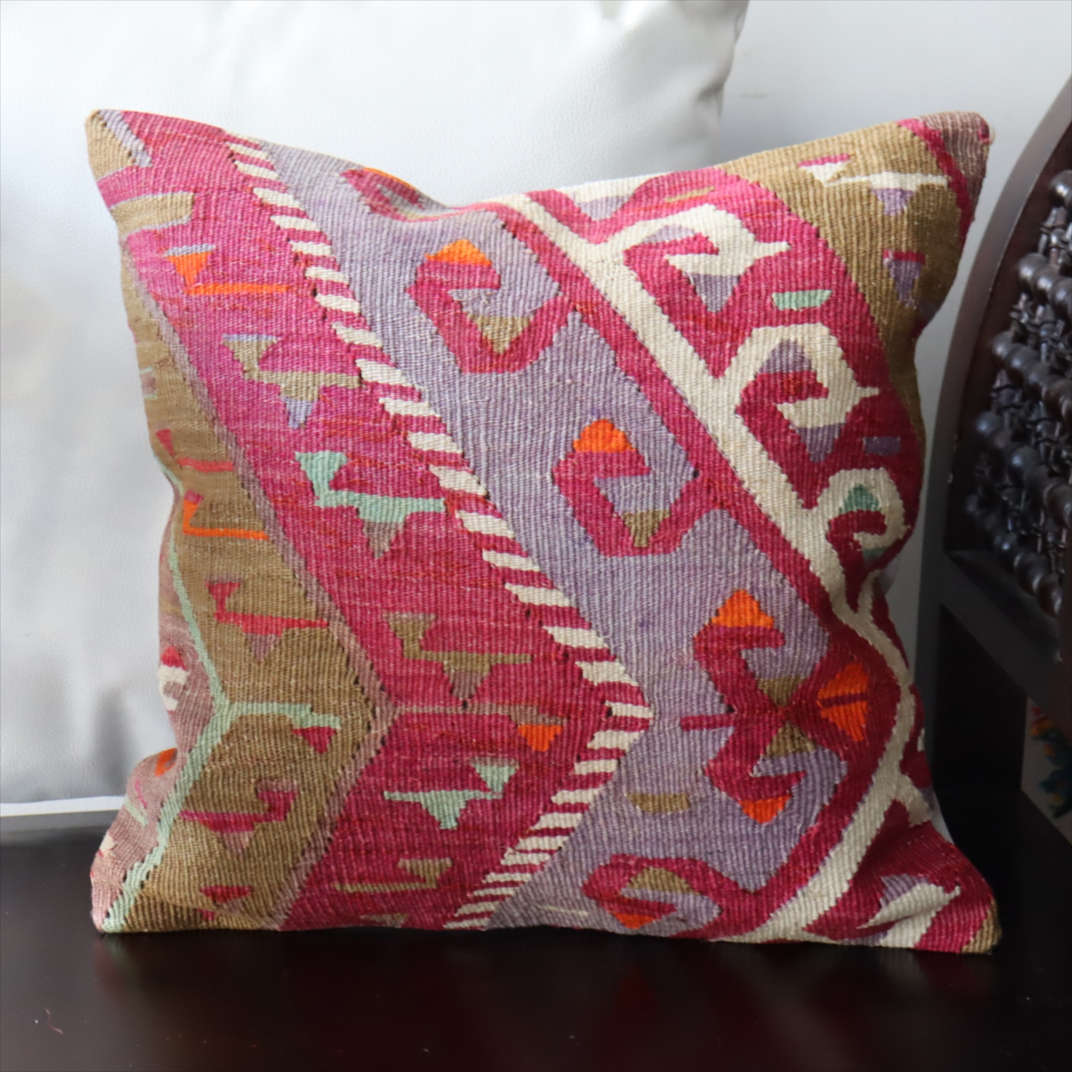 オールドキリム クッションカバー40×40cm カイセリ地方 チフカナットキリム