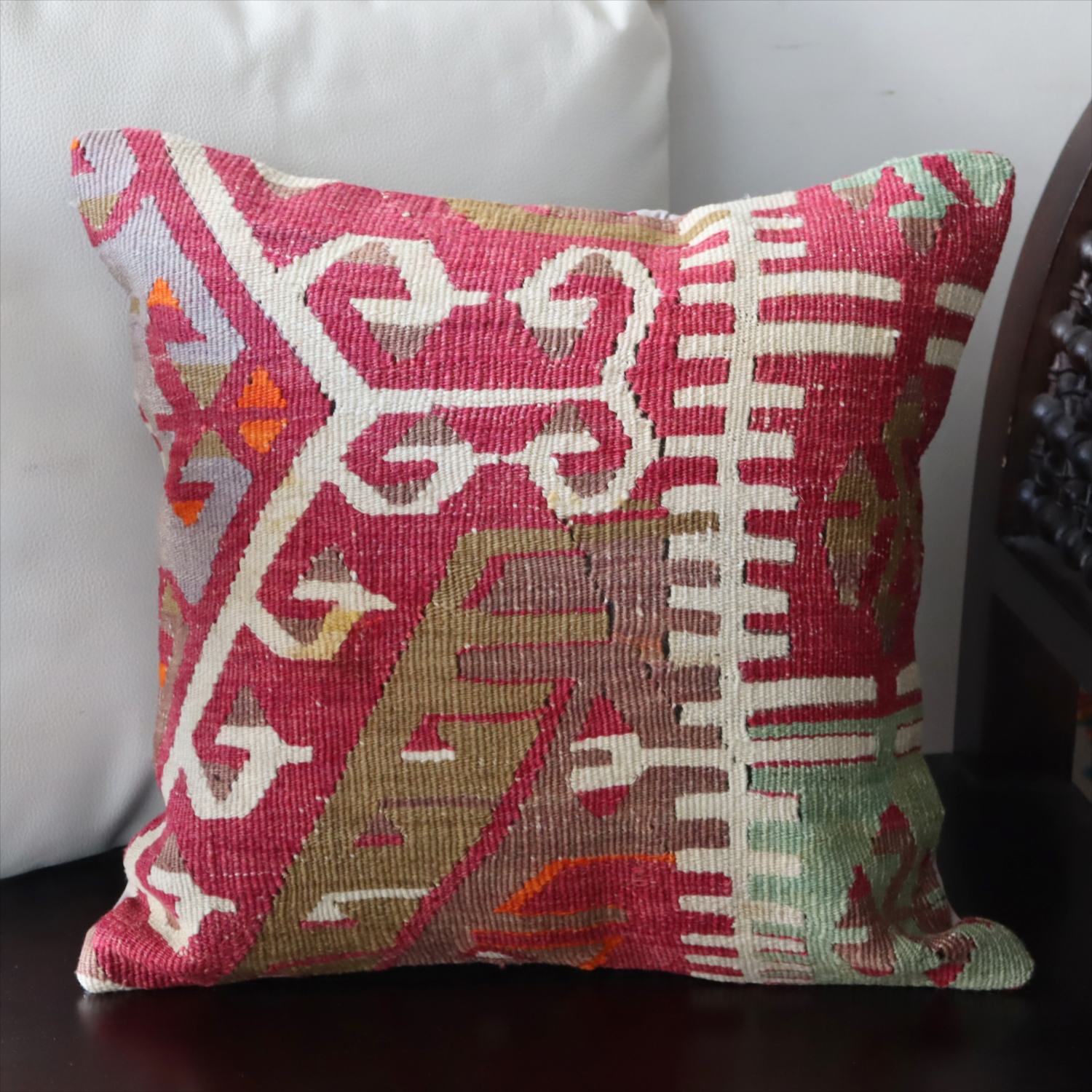 オールドキリム クッションカバー40×40cm カイセリ地方 チフカナットキリム