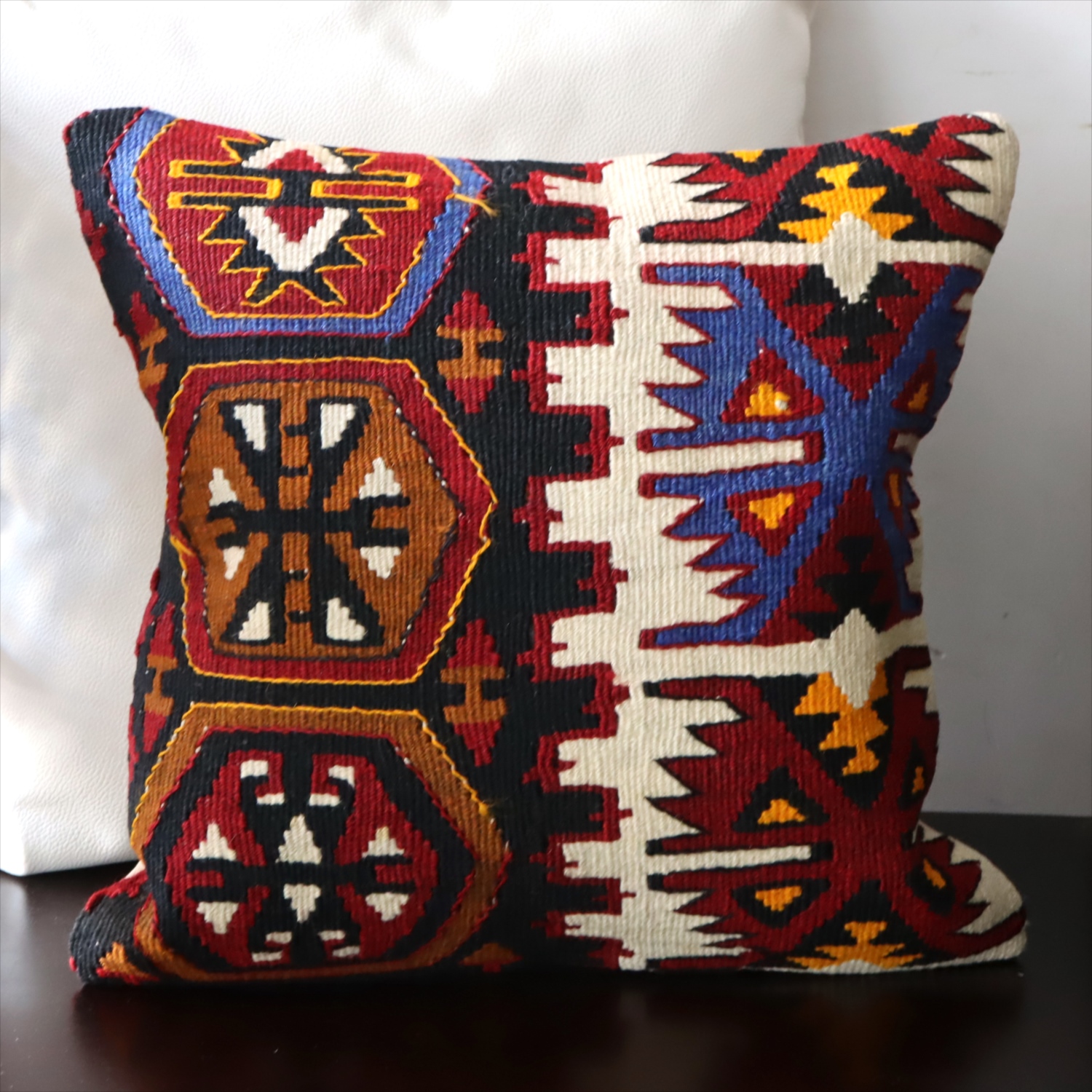 オールドキリム クッションカバー40×40cm カイセリ地方 チフカナットキリム