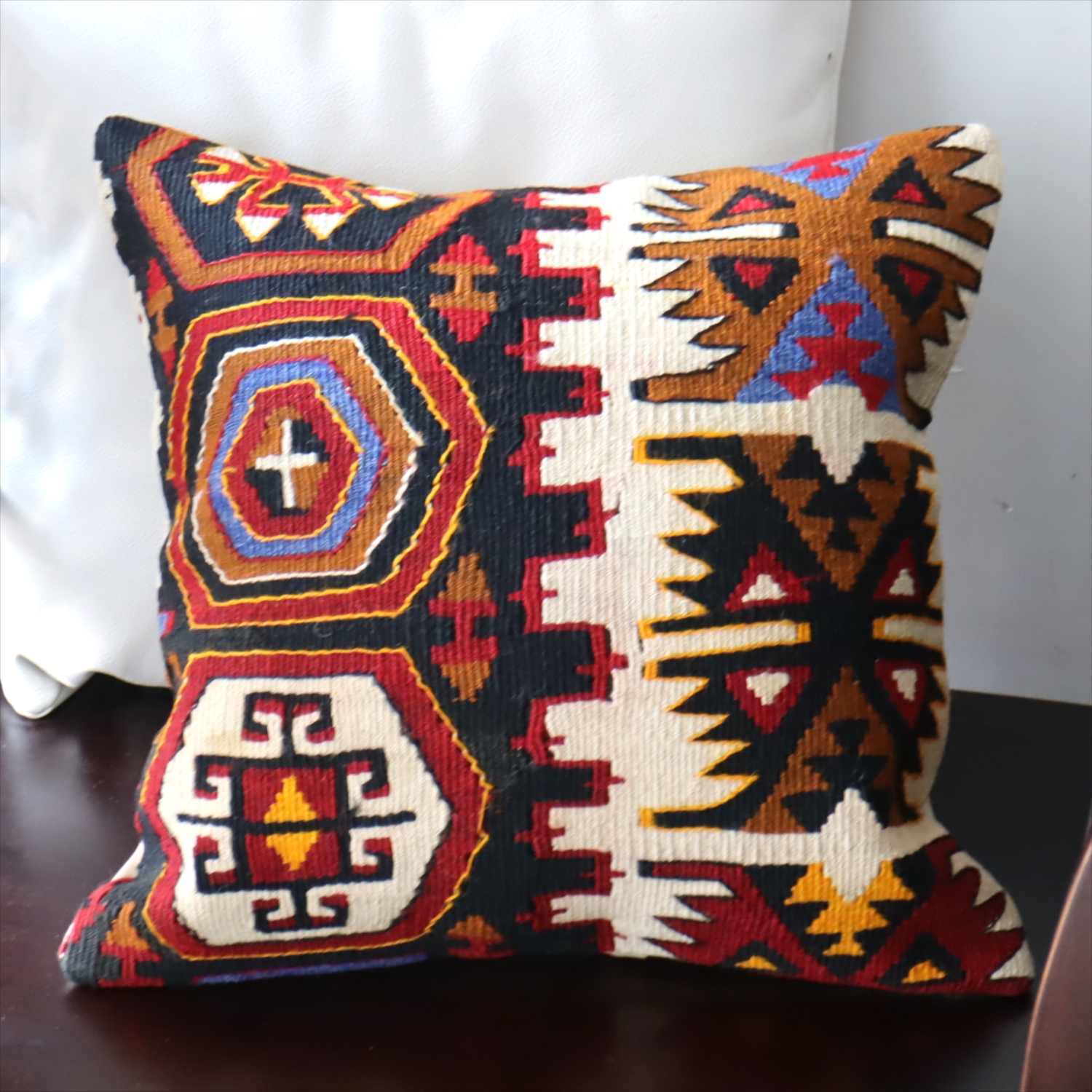 オールドキリム クッションカバー40×40cm カイセリ地方 チフカナットキリム