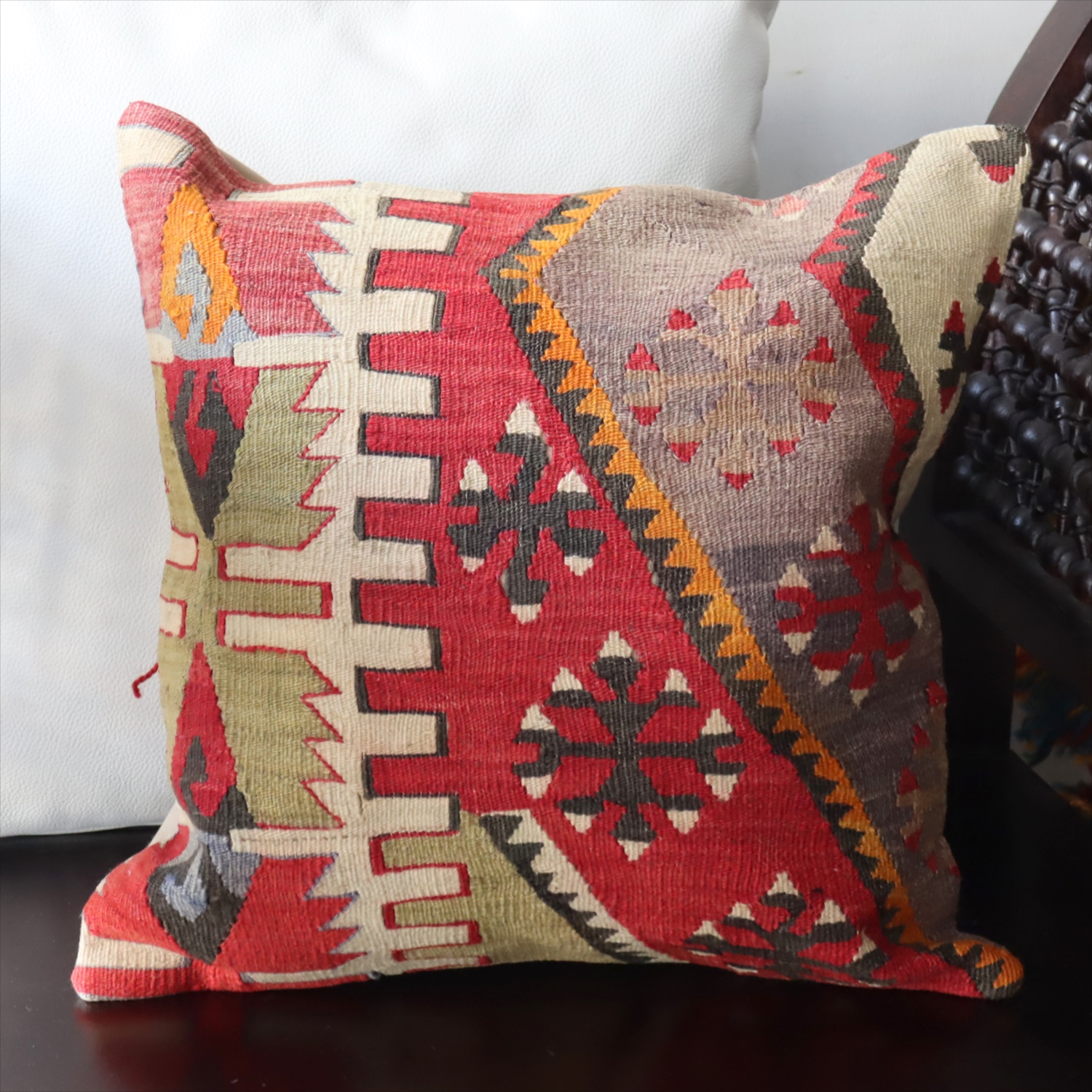 オールドキリム クッションカバー40×40cm シワス地方 チフカナットキリム