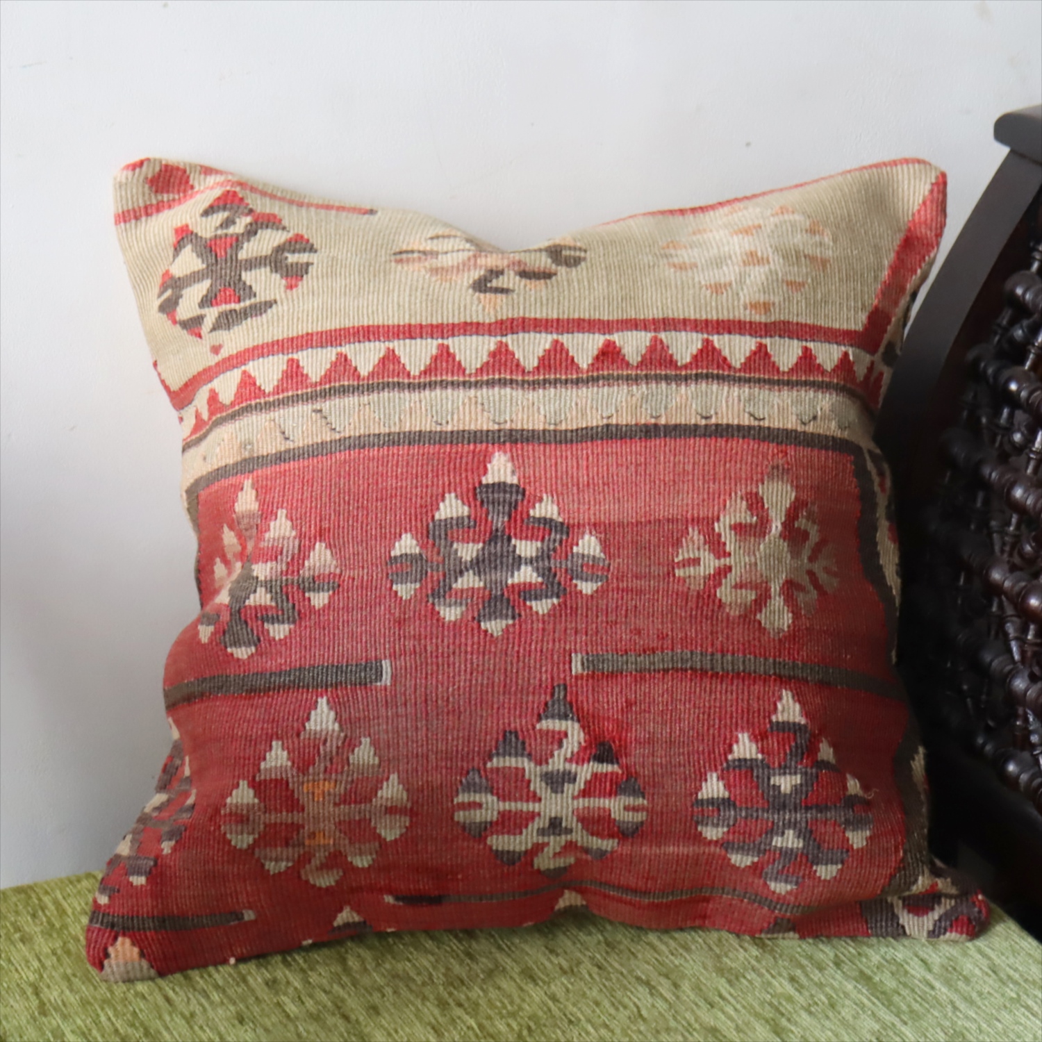 オールドキリム クッションカバー40×41cm シワス地方 チフカナットキリム