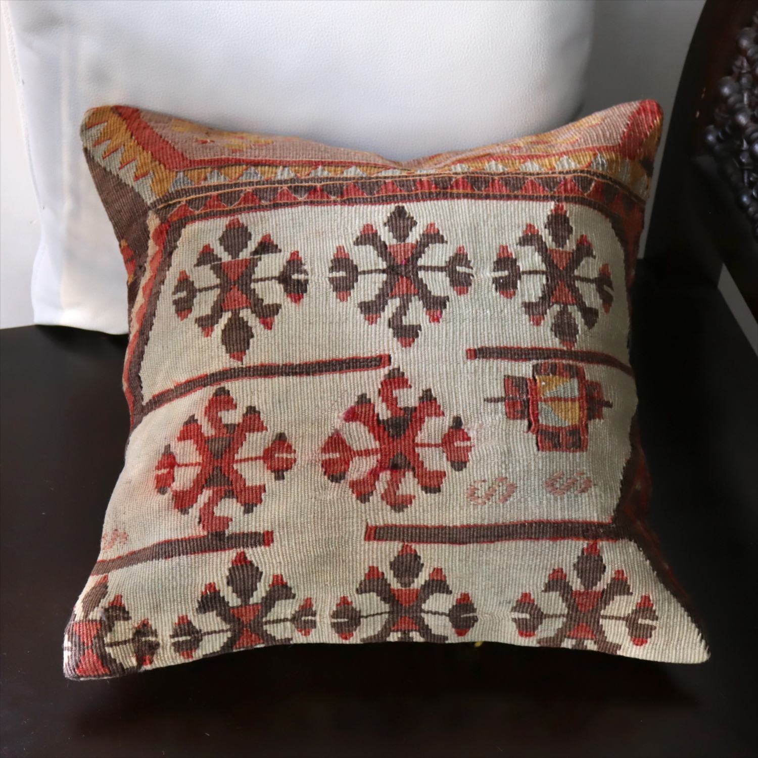 オールドキリム クッションカバー40×40cm シワス地方 チフカナットキリム