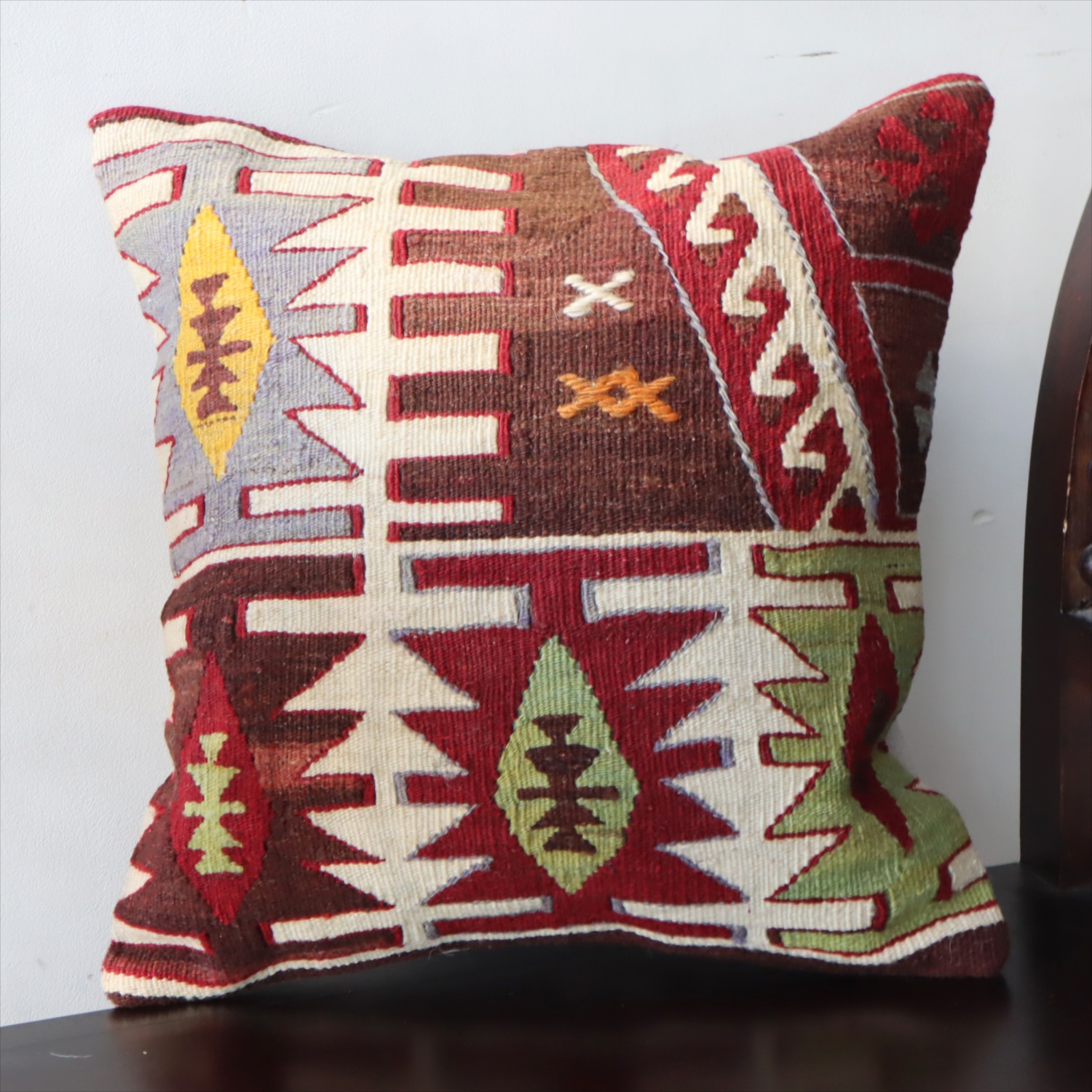 オールドキリム クッションカバー40×40cm カイセリ地方 チフカナットキリム