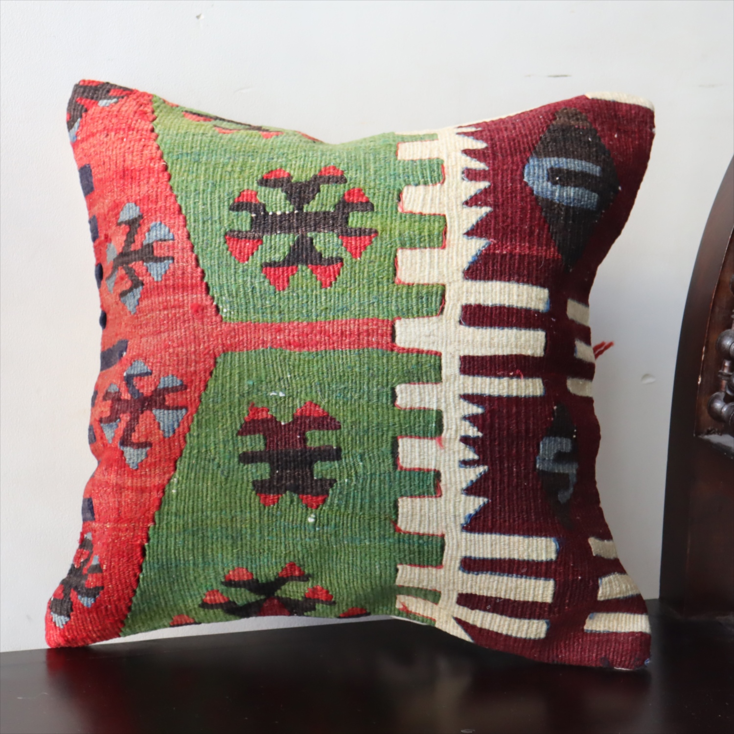 オールドキリム クッションカバー40×40cm カイセリ地方 チフカナットキリム