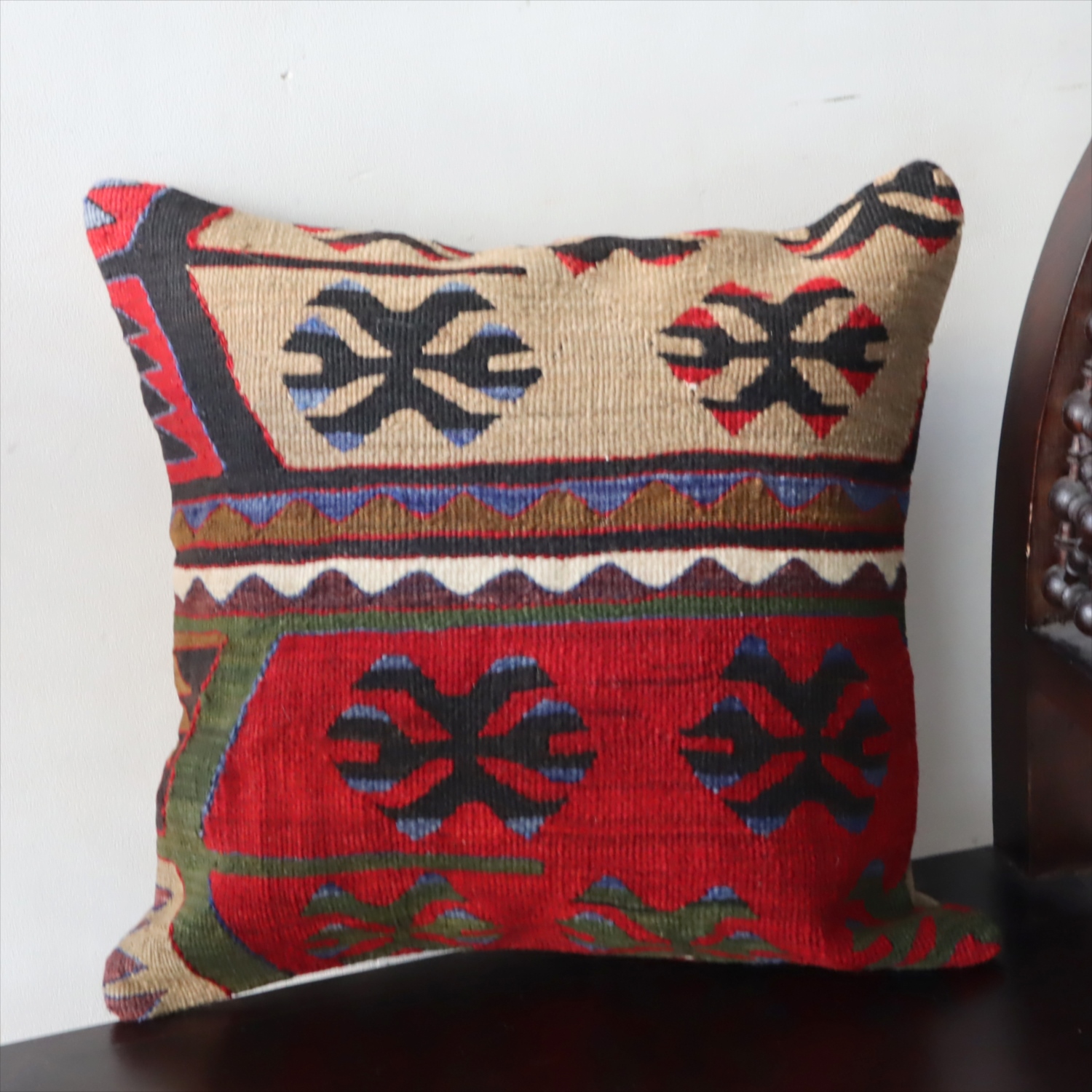 オールドキリム クッションカバー40×41cm シワス地方 チフカナットキリム