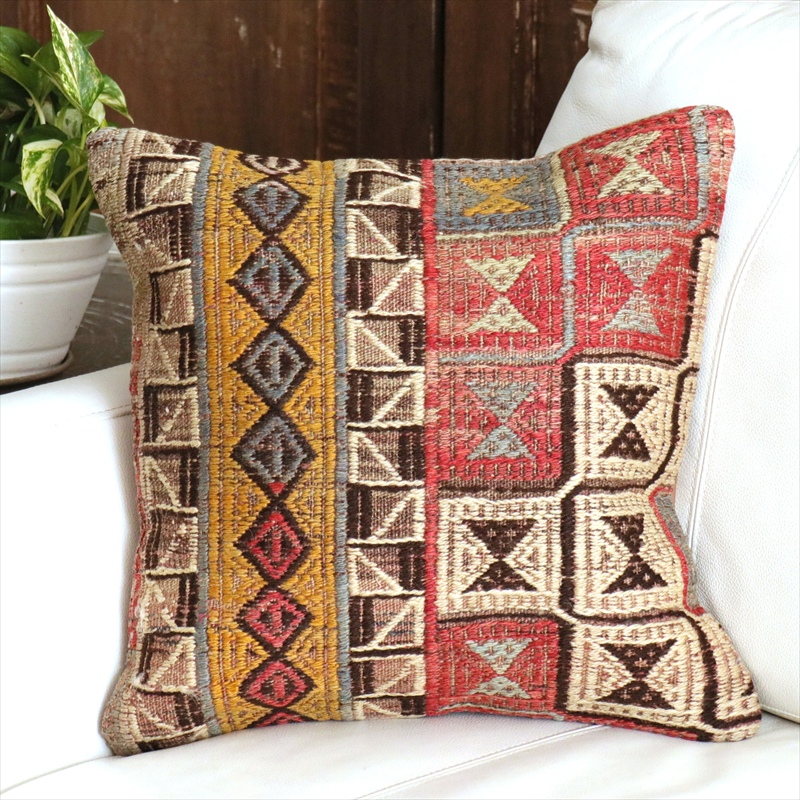 オールドキリム クッションカバー 40cm角 40×40cm アフィヨン ジジム