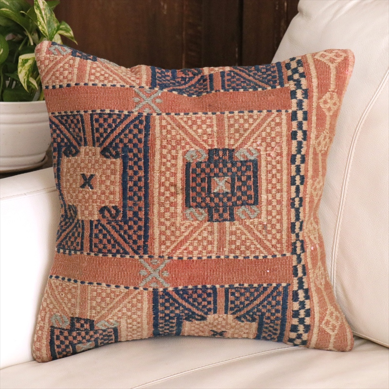 オールドキリム クッションカバー 40cm角 40×40cm ベルガマ ジジム