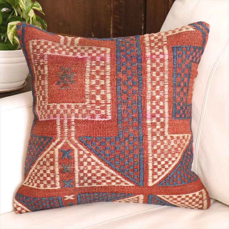 オールドキリム クッションカバー 40cm角 40×40cm ベルガマ ジジム