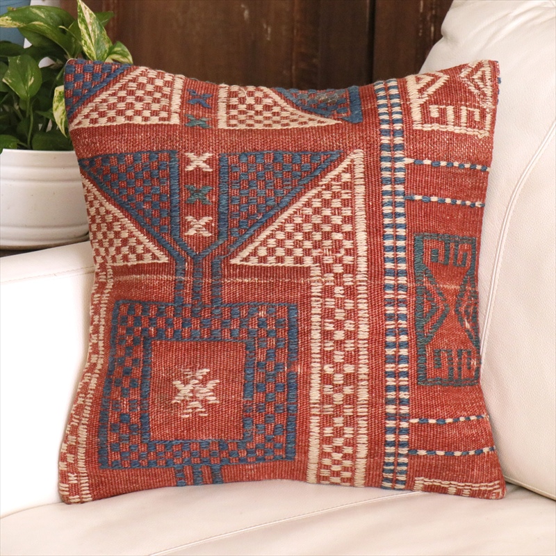 オールドキリム クッションカバー 40cm角 40×40cm ベルガマ ジジム