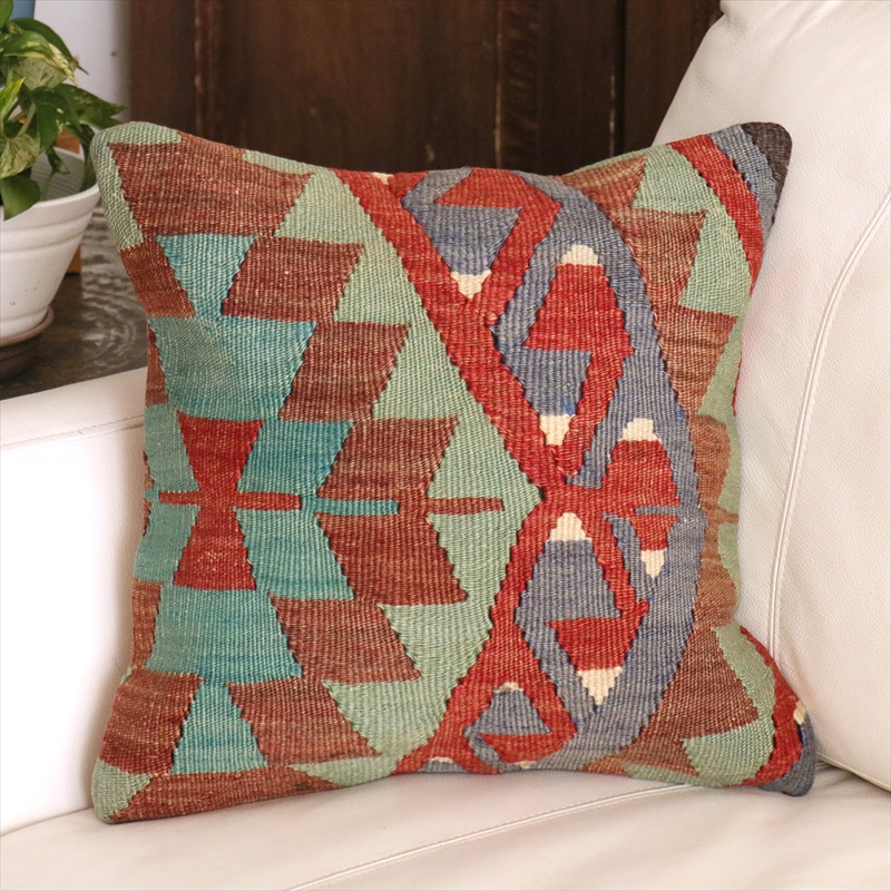 オールドキリム クッションカバー 40cm角 40×40cm エシュメ